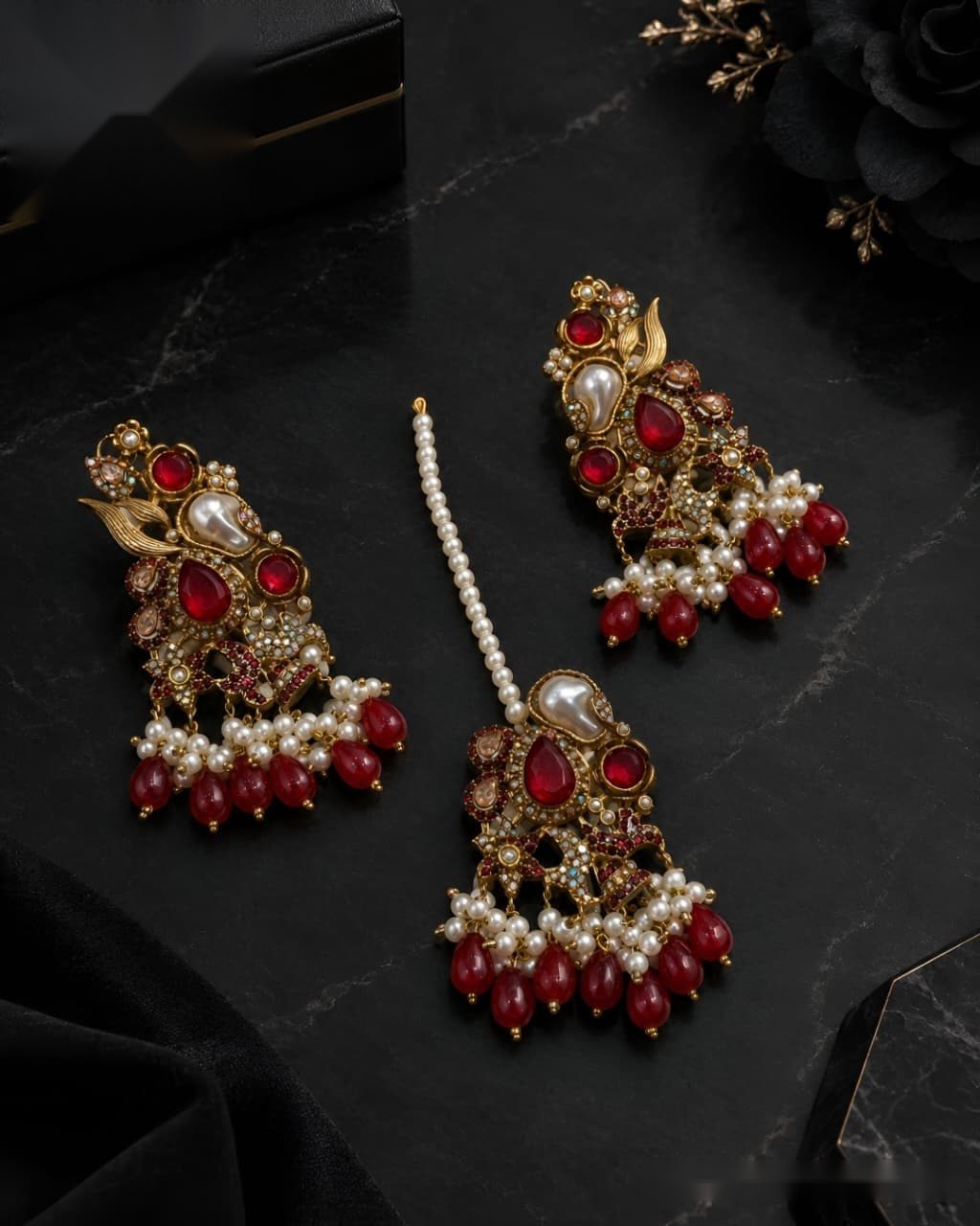 Turkish Earrings with Tikka